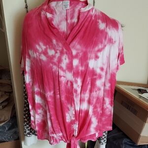Pink Tie-Dye Women's Top